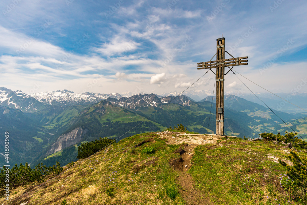 Mountain hike on the Blasenka and Seewaldsee in Vorarlberg Austria