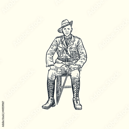 Vintage hand drawn Australian Servicemen world war I