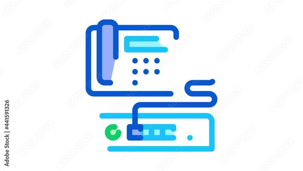 Home Telephone and Video Recorder Connection Icon Animation. color Home Telephone and Video Recorder Connection animated icon on white background Home Telephone and Video Recorder Connection Icon Animation. color Home Telephone and Video Recorder Connection animated icon on white background