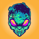 Monster Alien Galaxy Vector illustrations for your work Logo, mascot merchandise t-shirt, stickers and Label designs, poster, greeting cards advertising business company or brands.