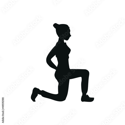 Icon on white background woman doing exercise