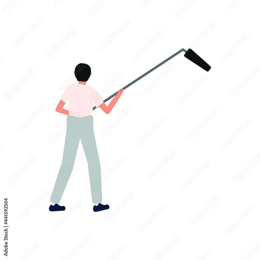 Cinema sound technician icon on white background Cinema sound technician icon on white background