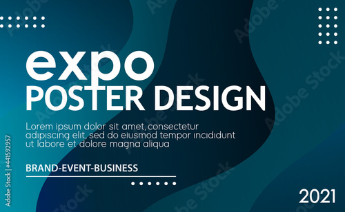 Abstract expo poster design template. Modern social network concept background for text copy. photo