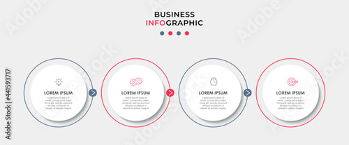 Business Infographic design template Vector with icons and 4 options or steps. Can be used for process diagram, presentations, workflow layout, banner, flow chart, info graph photo