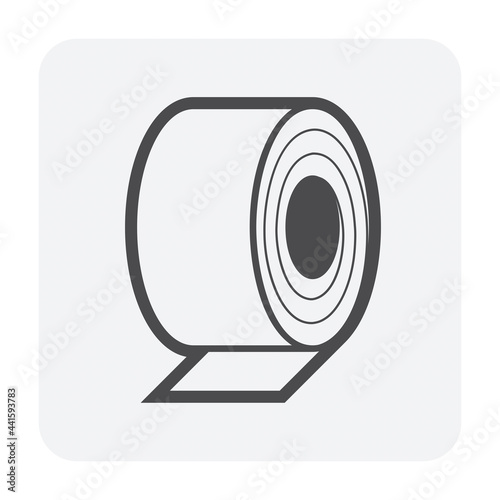 Roll steel, steel coil or sheet metal vector icon. Industrial product manufacturing or production from hot cold process with strength, hardness in factory. Raw materials for construction, machine part