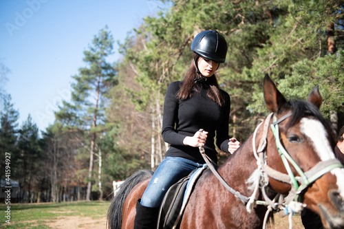 Riding Girl Are Training Her Horse