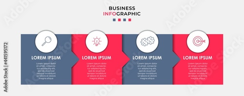 Business Infographic design template Vector with icons and 4 options or steps. Can be used for process diagram  presentations  workflow layout  banner  flow chart  info graph