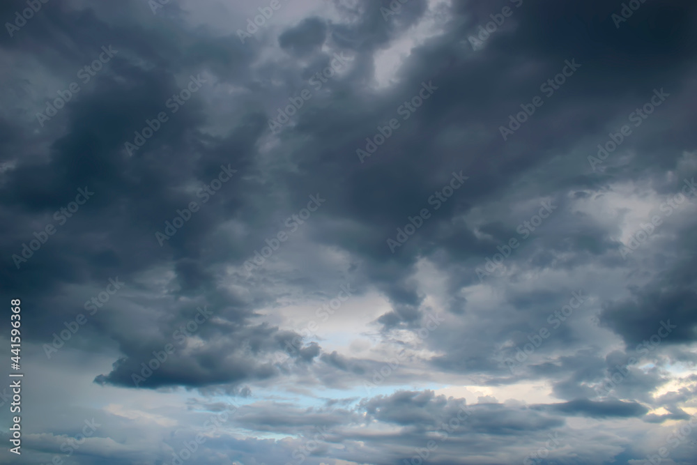 Dramatic pre-storm sky with clouds and gaps