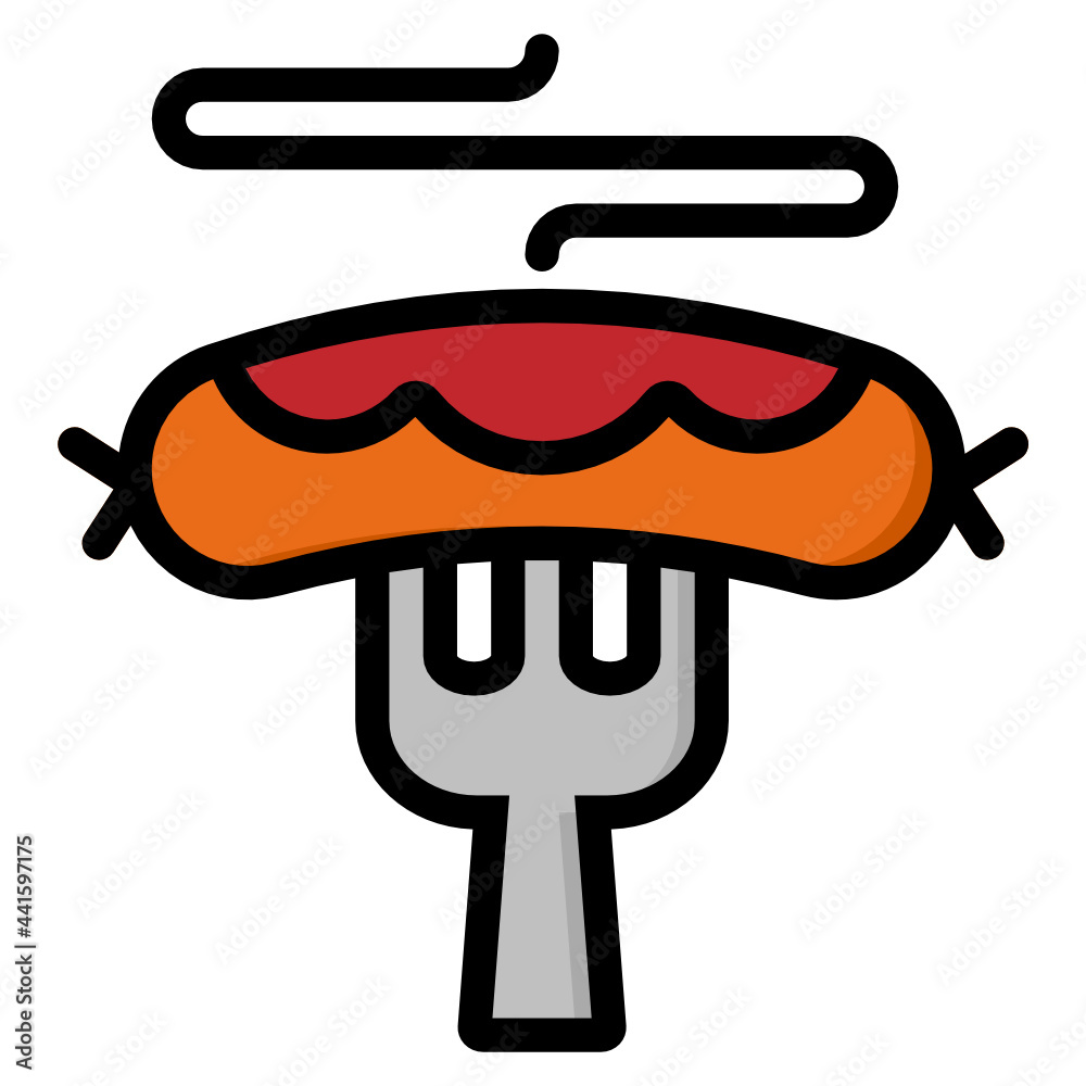 Obraz premium sausage line icon