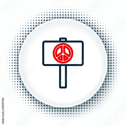 Line Peace icon isolated on white background. Hippie symbol of peace. Colorful outline concept. Vector