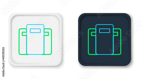 Line Police assault shield icon isolated on white background. Colorful outline concept. Vector