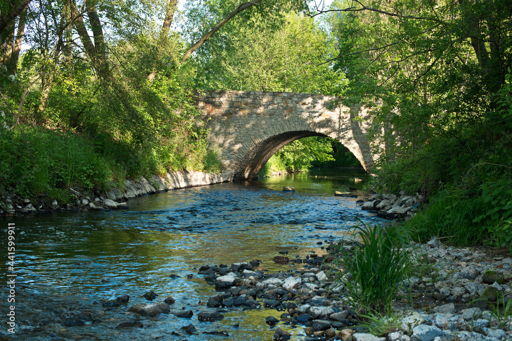 Old stone bridge in the summer