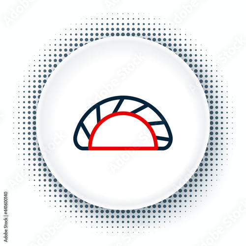 Line Dumpling icon isolated on white background. Traditional chinese dish. Colorful outline concept. Vector