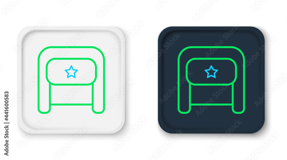 Line Ushanka icon isolated on white background. Russian fur winter hat ushanka with star. Soviet Union uniform of KGB and NKVD. Colorful outline concept. Vector Line Ushanka icon isolated on white background. Russian fur winter hat ushanka with star. Soviet Union uniform of KGB and NKVD. Colorful outline concept. Vector