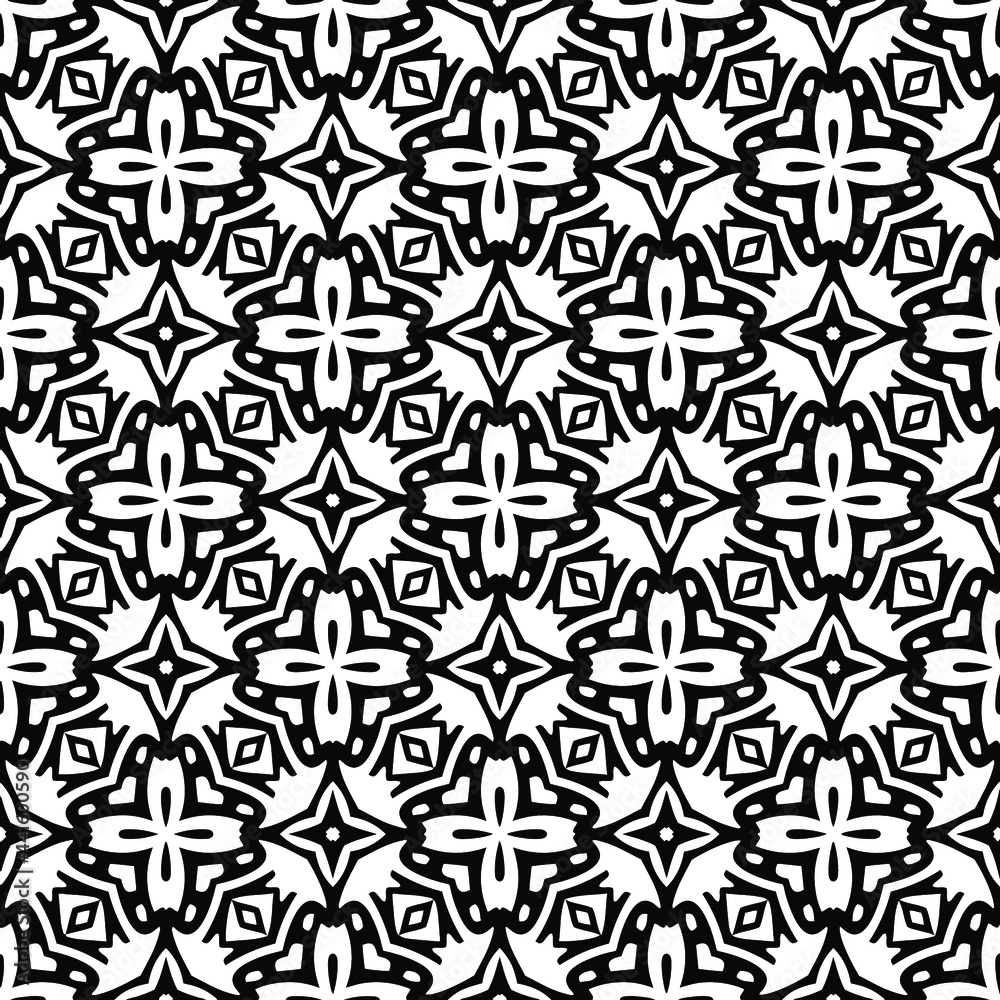 floral seamless pattern background.Geometric ornament for wallpapers and backgrounds. Black and white pattern. floral seamless pattern background.Geometric ornament for wallpapers and backgrounds. Black and white pattern.
