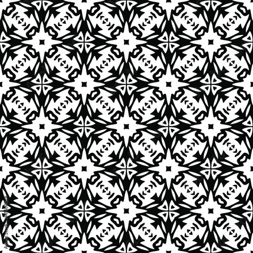  floral seamless pattern background.Geometric ornament for wallpapers and backgrounds. Black and white pattern. 