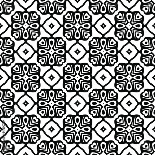 floral seamless pattern background.Geometric ornament for wallpapers and backgrounds. Black and white 

pattern. 