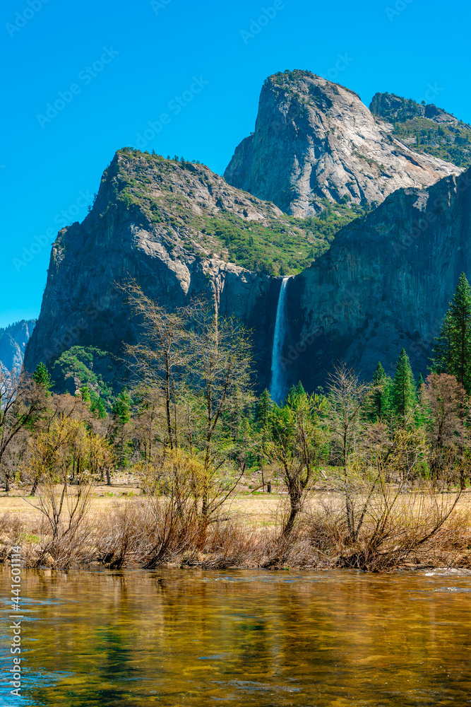 Beautiful landscape and mountain view in Yosemite National Park, California.