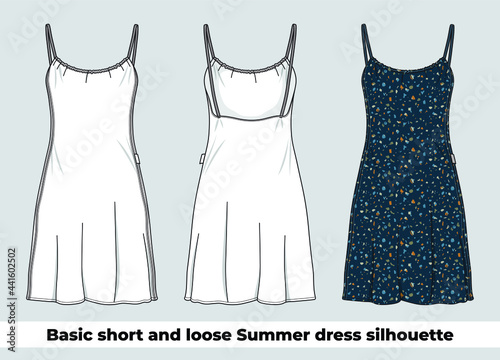 Basic short and loose summer dress silhouette