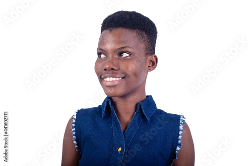 close-up of a beautiful smiling girl.