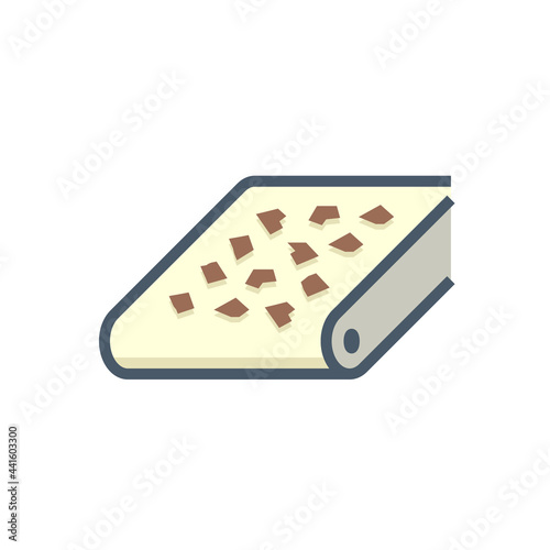 Mining processing industry vector icon. Industrial machine, equipment with conveyor belt. To transport, sorting and carry raw material from quarry i.e. ore, coal, rock to factory plant. 64x64 pixel.
