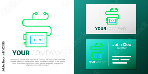 Line Museum audio guide icon isolated on white background. Headphones for excursions. Colorful outline concept. Vector