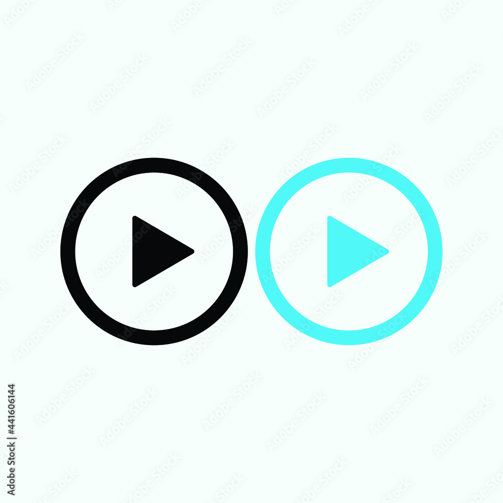 Play button icon in trendy flat style isolated on grey background. Play symbol for your web site design, logo, app, UI. Vector illustration Play button icon in trendy flat style isolated on grey background. Play symbol for your web site design, logo, app, UI. Vector illustration