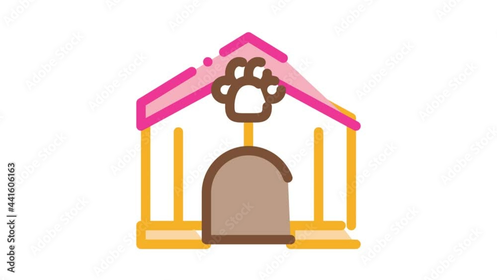 Pet Box Icon Animation. color Pet Box animated icon on white background Pet Box Icon Animation. color Pet Box animated icon on white background