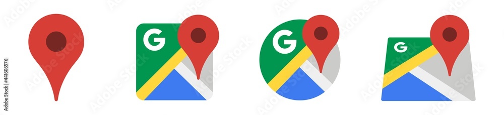 Google Maps icon set, Map pin markers, Location icon symbol, Global  Positioning system sign, vector illustration Stock Vector | Adobe Stock