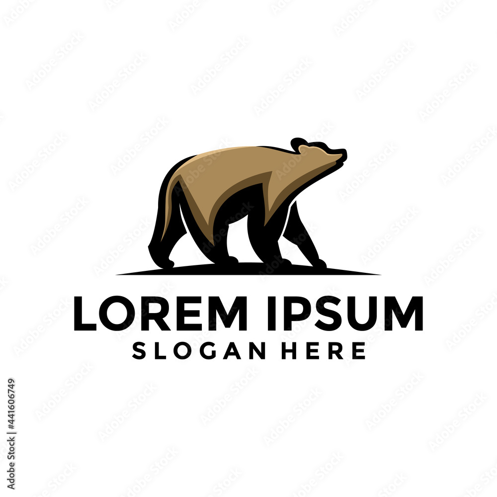 Obraz premium Bear pose illustration logo