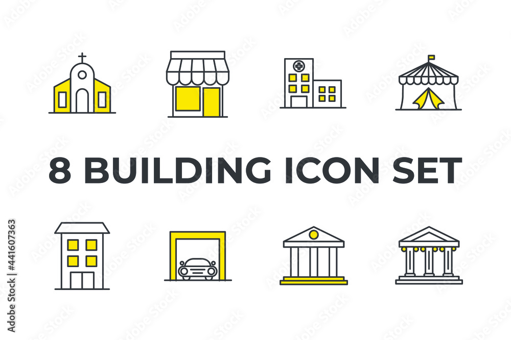Fototapeta premium building set icon, isolated building set sign icon, vector illustration