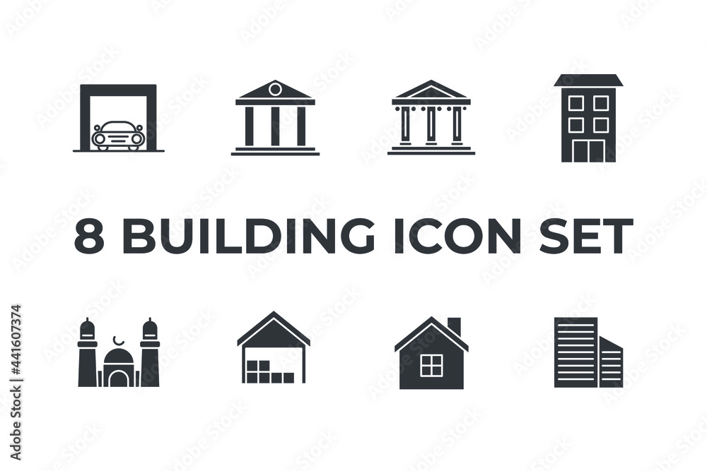 building set icon, isolated building set sign icon, vector illustration