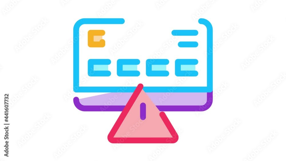 Credit Card Hacking Icon Animation. color Credit Card Hacking animated icon on white background Credit Card Hacking Icon Animation. color Credit Card Hacking animated icon on white background