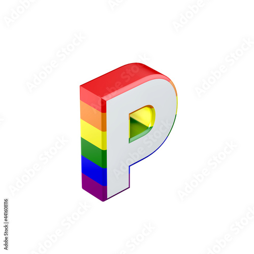 Isometric letter P gay pride rainbow flag font. 3D Rendering Free Download Isometric letter P gay pride rainbow flag font. 3D Rendering - GFXLoad