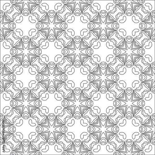 Vector geometric pattern. Repeating elements stylish background abstract ornament for wallpapers and backgrounds. Black and white colors