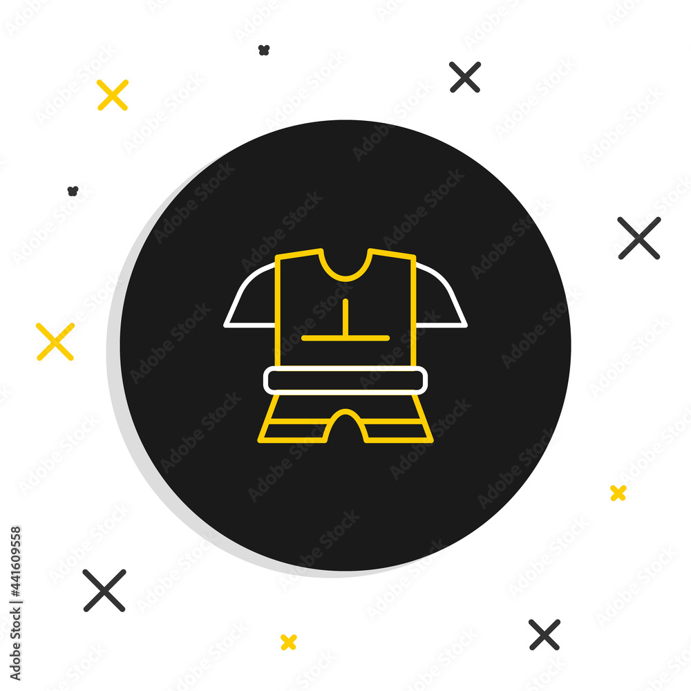 Line Body armor icon isolated on white background. Colorful outline concept. Vector Line Body armor icon isolated on white background. Colorful outline concept. Vector