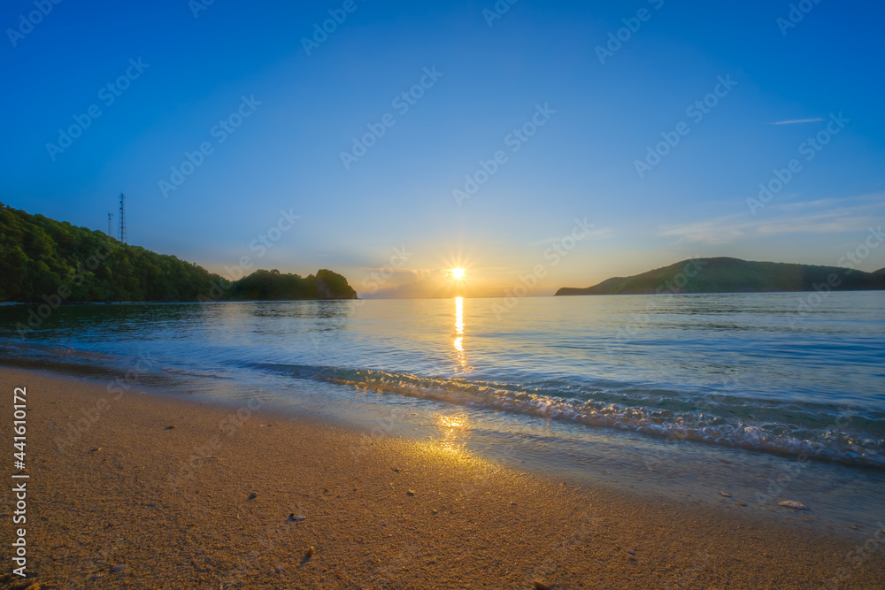 clear water beach and warm sunshine at kang thug bay ,Angthong marine national park ,koh Phaluai ,koh samui ,suratthani ,thailand