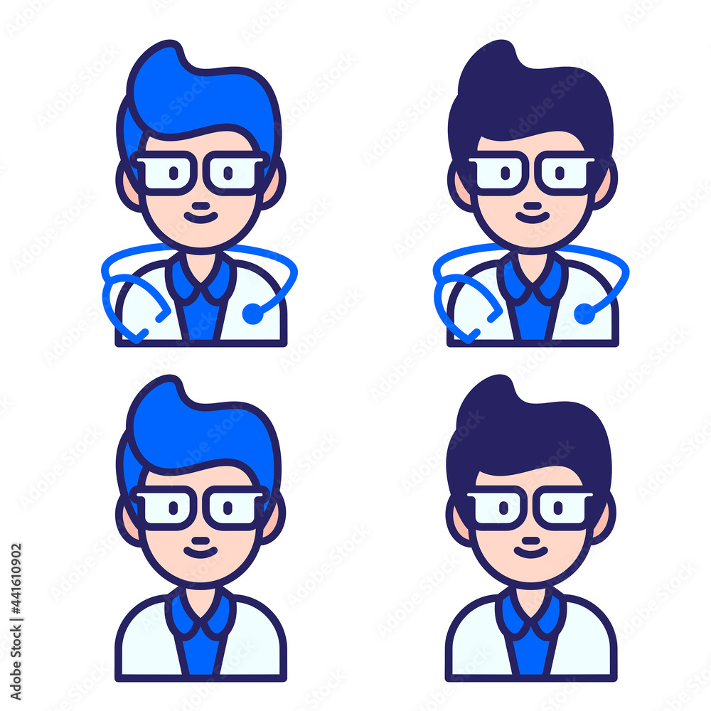 Male Doctor - Amazing male figure vector icon set of a doctor suitable for medical, website, apps, icon, sign, sticker, medical customer service and illustration in general - Vector Icon Male Doctor - Amazing male figure vector icon set of a doctor suitable for medical, website, apps, icon, sign, sticker, medical customer service and illustration in general - Vector Icon