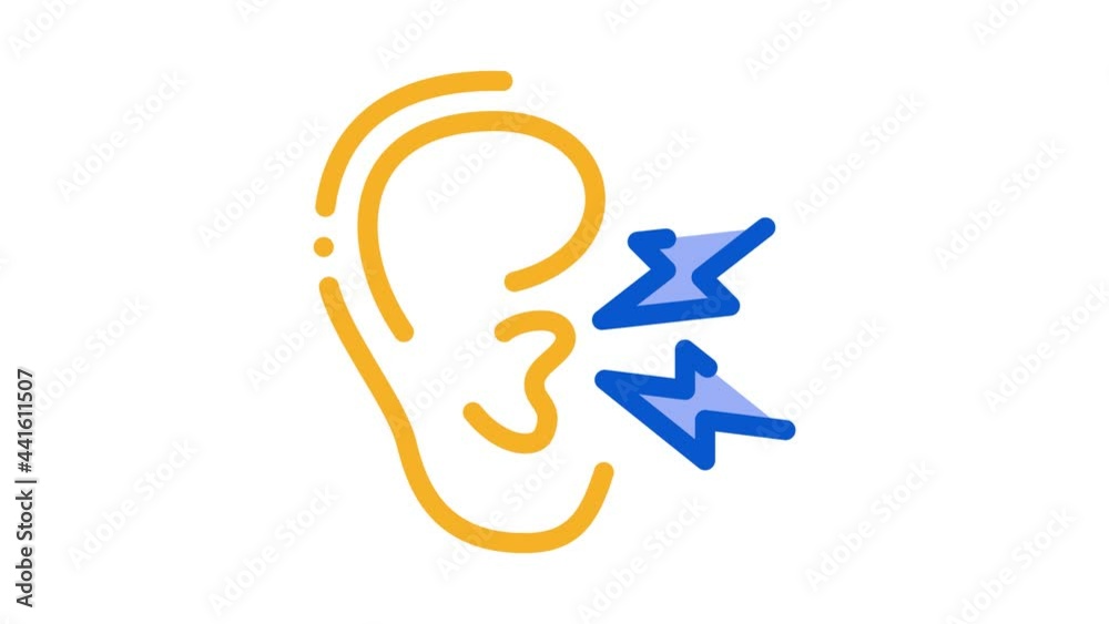 Earache Icon Animation. color Earache animated icon on white background Earache Icon Animation. color Earache animated icon on white background