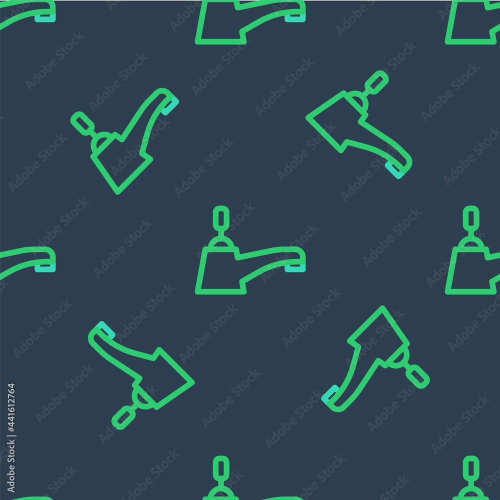 Line Water tap icon isolated seamless pattern on blue background. Vector Line Water tap icon isolated seamless pattern on blue background. Vector