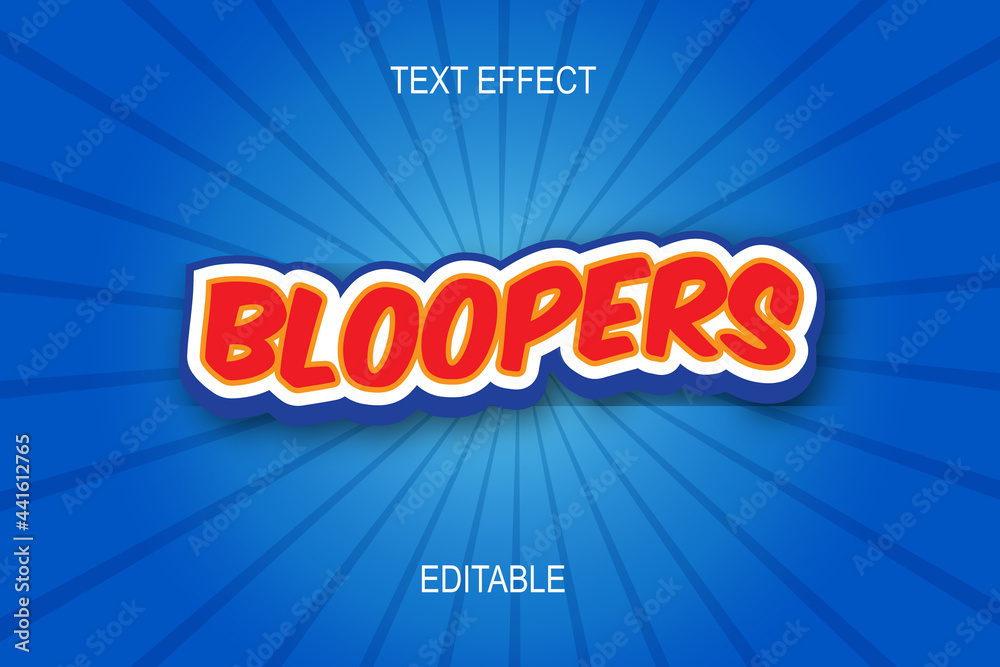 bloopers color blue editable text effect