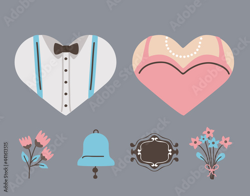 Wedding symbol set