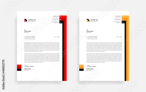 Abstract corporate business letterhead design, Modern letterhead design template