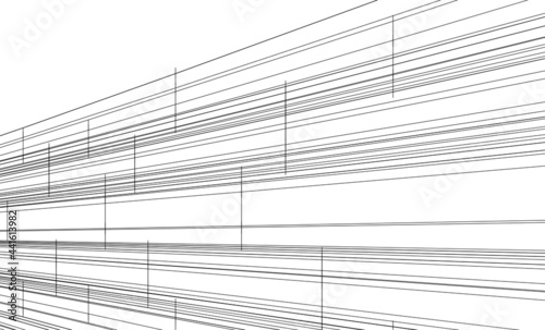 abstract architecture design 3d drawing 