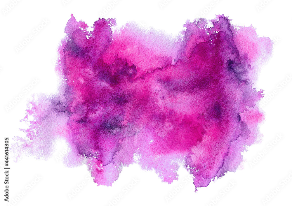 Pink watercolor background for textures and backgrounds.Abstract watercolor hand drawn illustration.Pink splash	