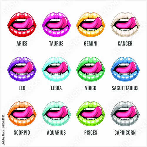 Zodiac Symbols illustration set. 