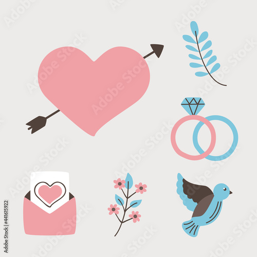 Wedding icon set