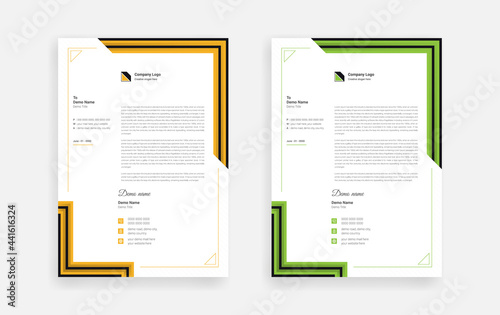 Abstract corporate business letterhead design, Modern letterhead design template © TanmoyTopu