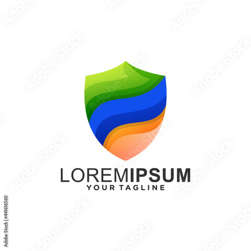 Free Download Shield color gradient logo design - GFXLoad