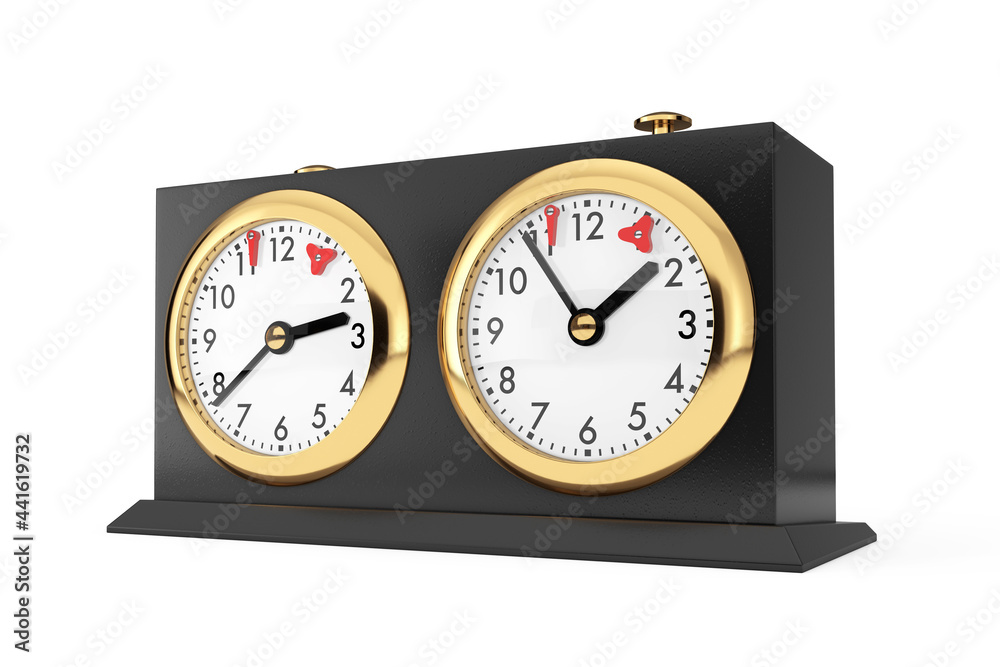 Black Classic Mechanical Chess Clock Watch. 3d Rendering Black Classic Mechanical Chess Clock Watch. 3d Rendering